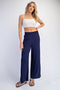 Navy Ankle Wide Leg Pants