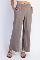 Taupe Ankle Wide Leg Pants