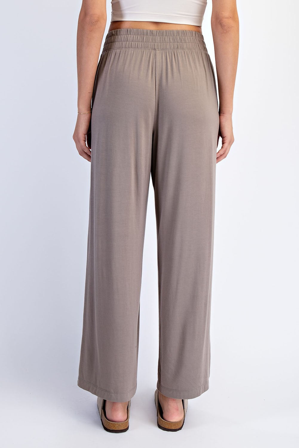 Taupe Ankle Wide Leg Pants