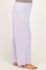 Petal Lilac Ankle Wide Leg Maternity Pants