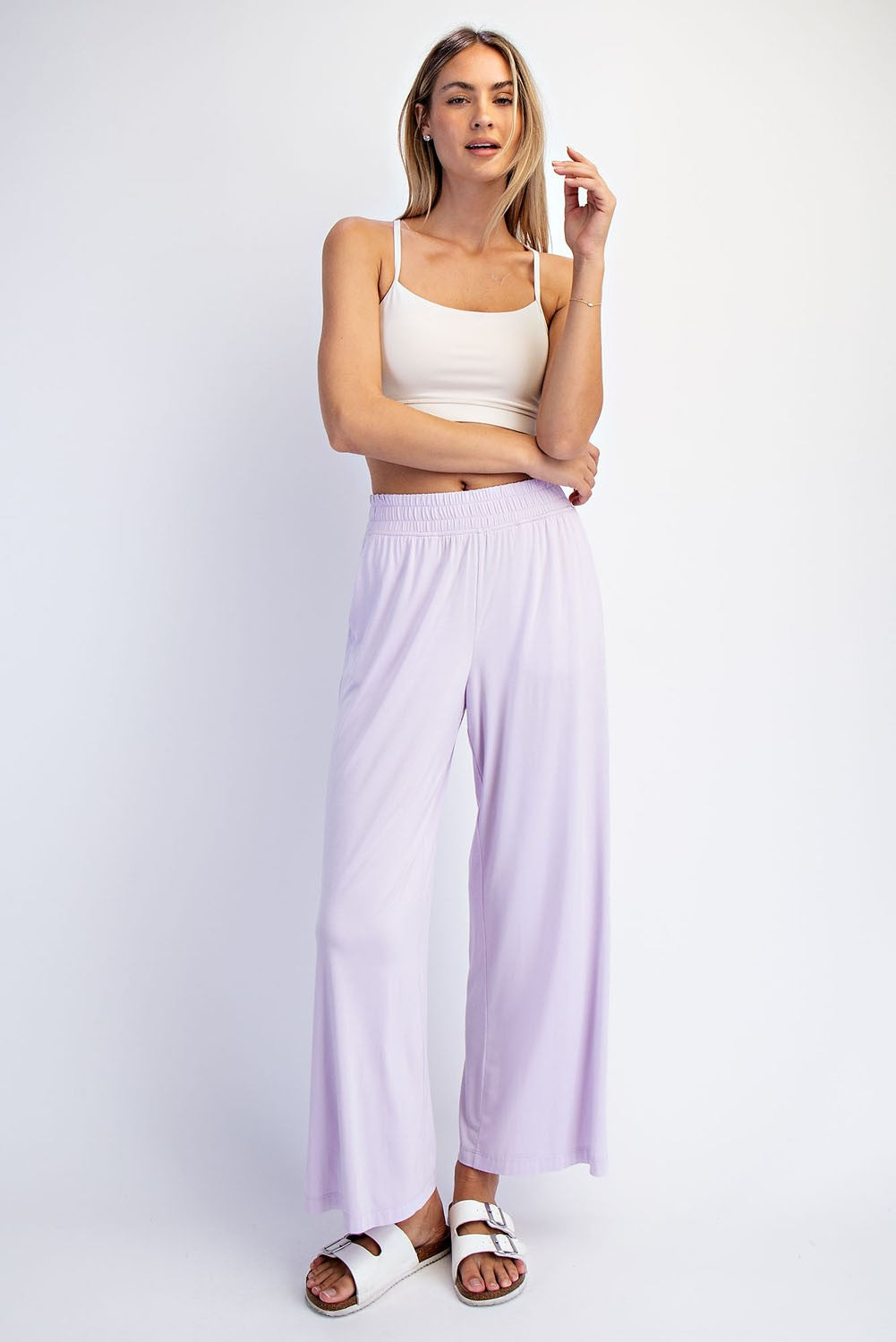 Petal Lilac Ankle Wide Leg Pants