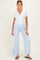Light Blue Ankle Wide Leg Maternity Pants