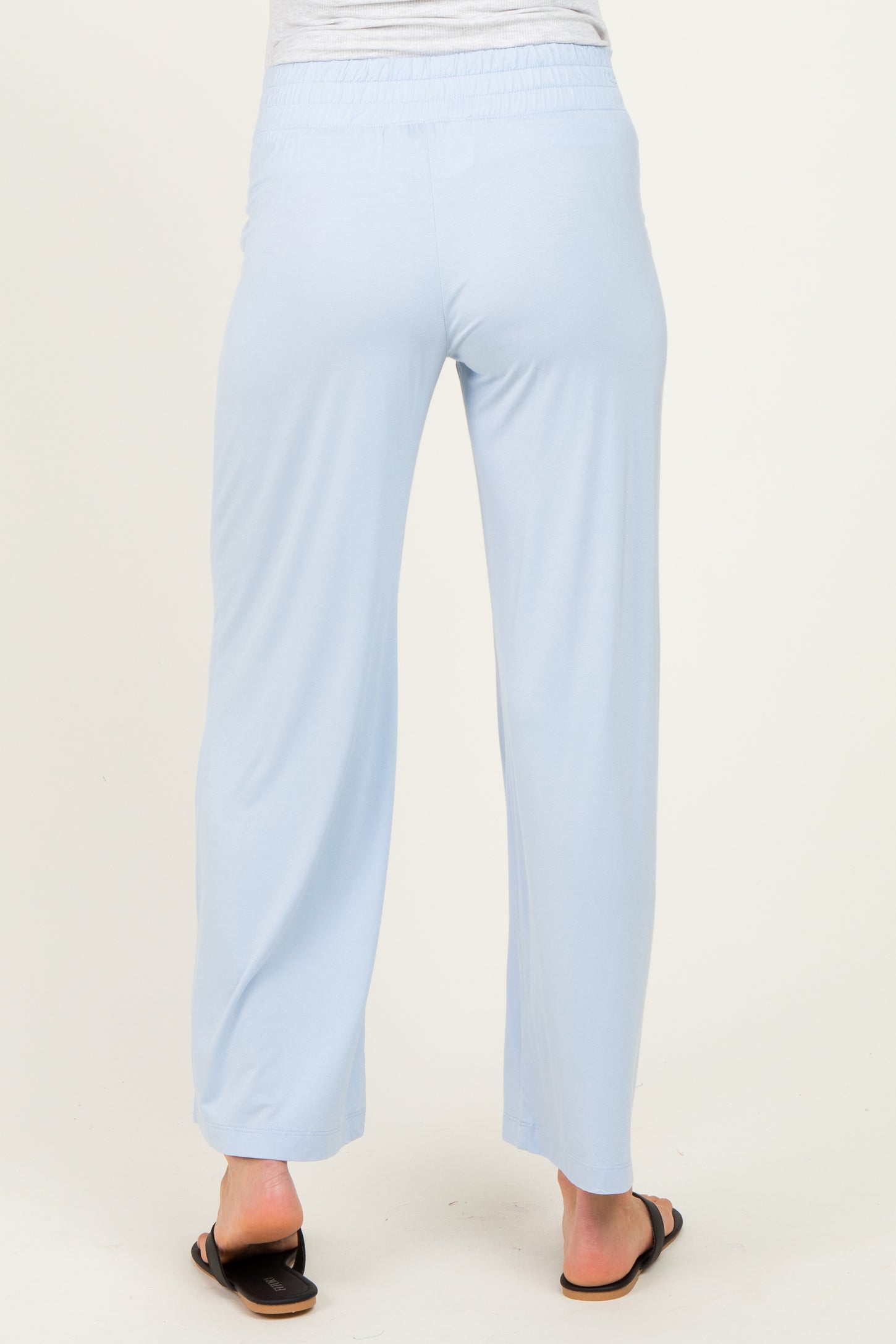 Light Blue Ankle Wide Leg Maternity Pants