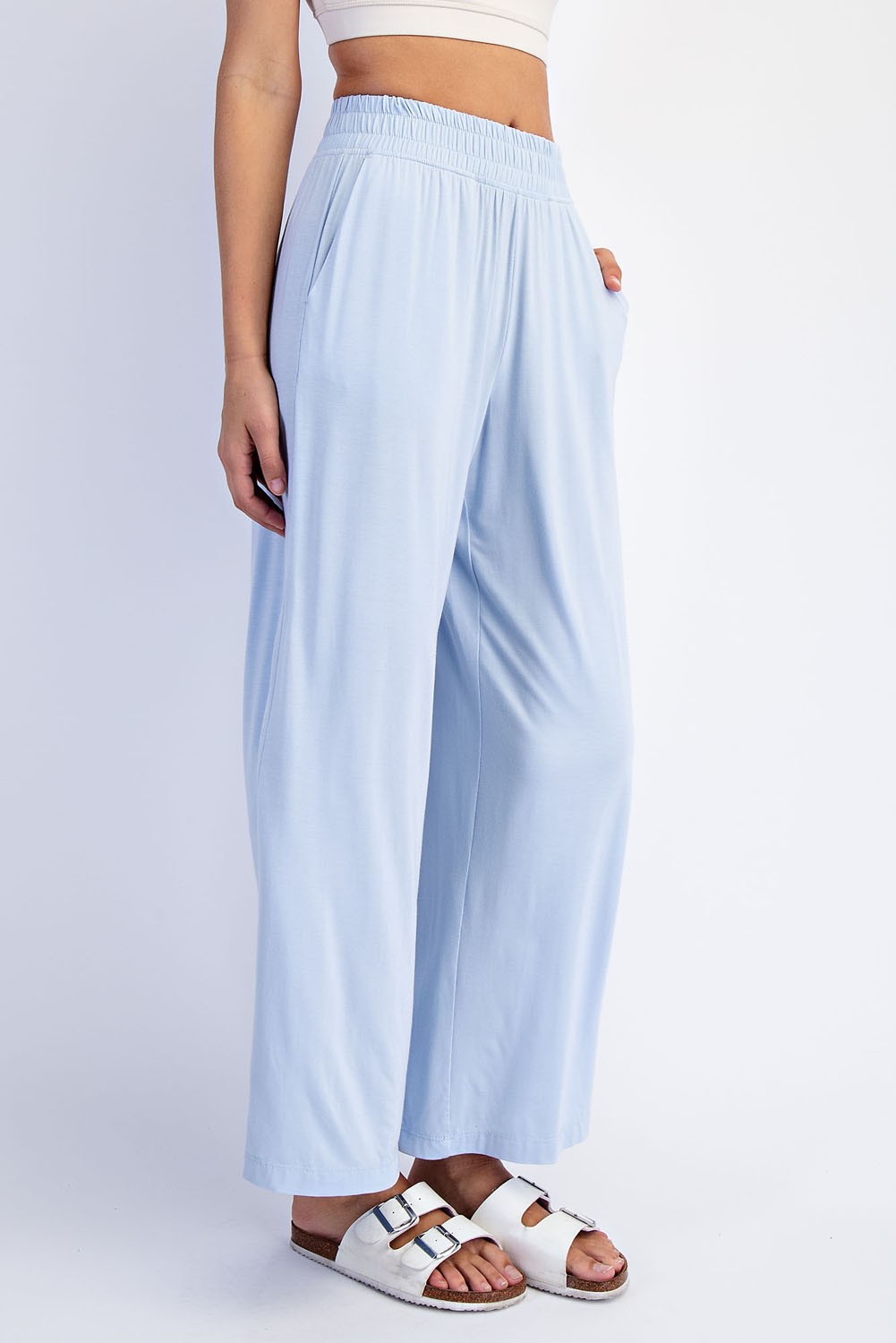 Light Blue Ankle Wide Leg Pants