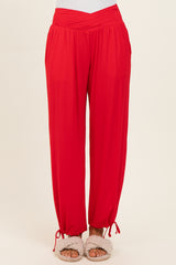 Red Crossover Waist Pants