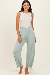 Moss Green Crossover Waist Pants