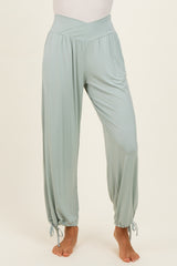 Moss Green Crossover Waist Pants