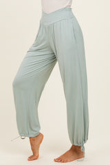 Moss Green Crossover Waist Pants
