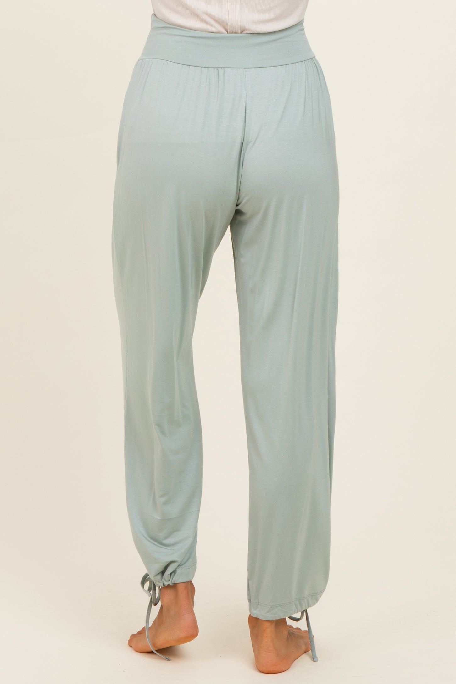 Moss Green Crossover Waist Pants