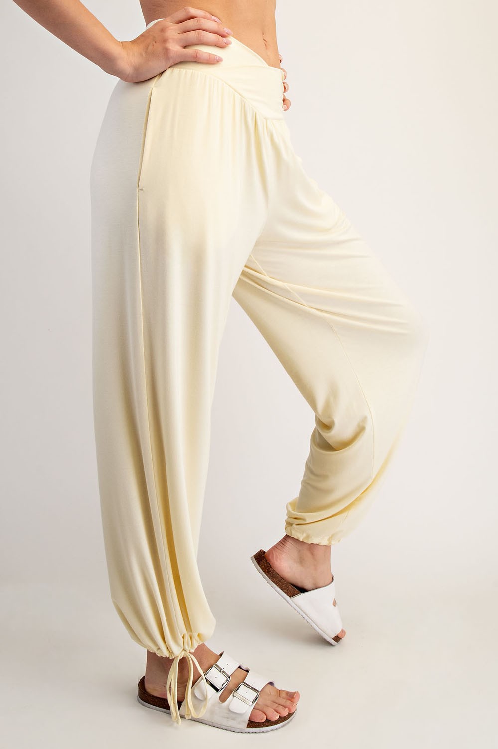 Lemon Crossover Waist Pants