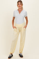 Lemon Crossover Waist Maternity Pants