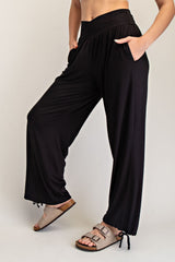 Black Crossover Waist Pants