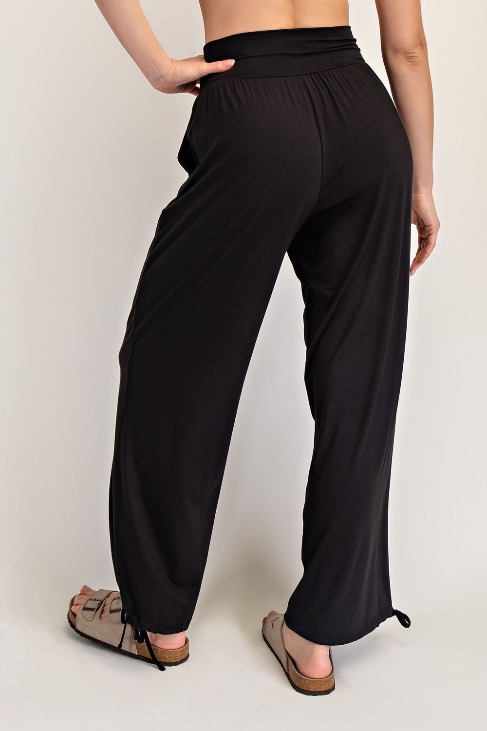 Black Crossover Waist Pants