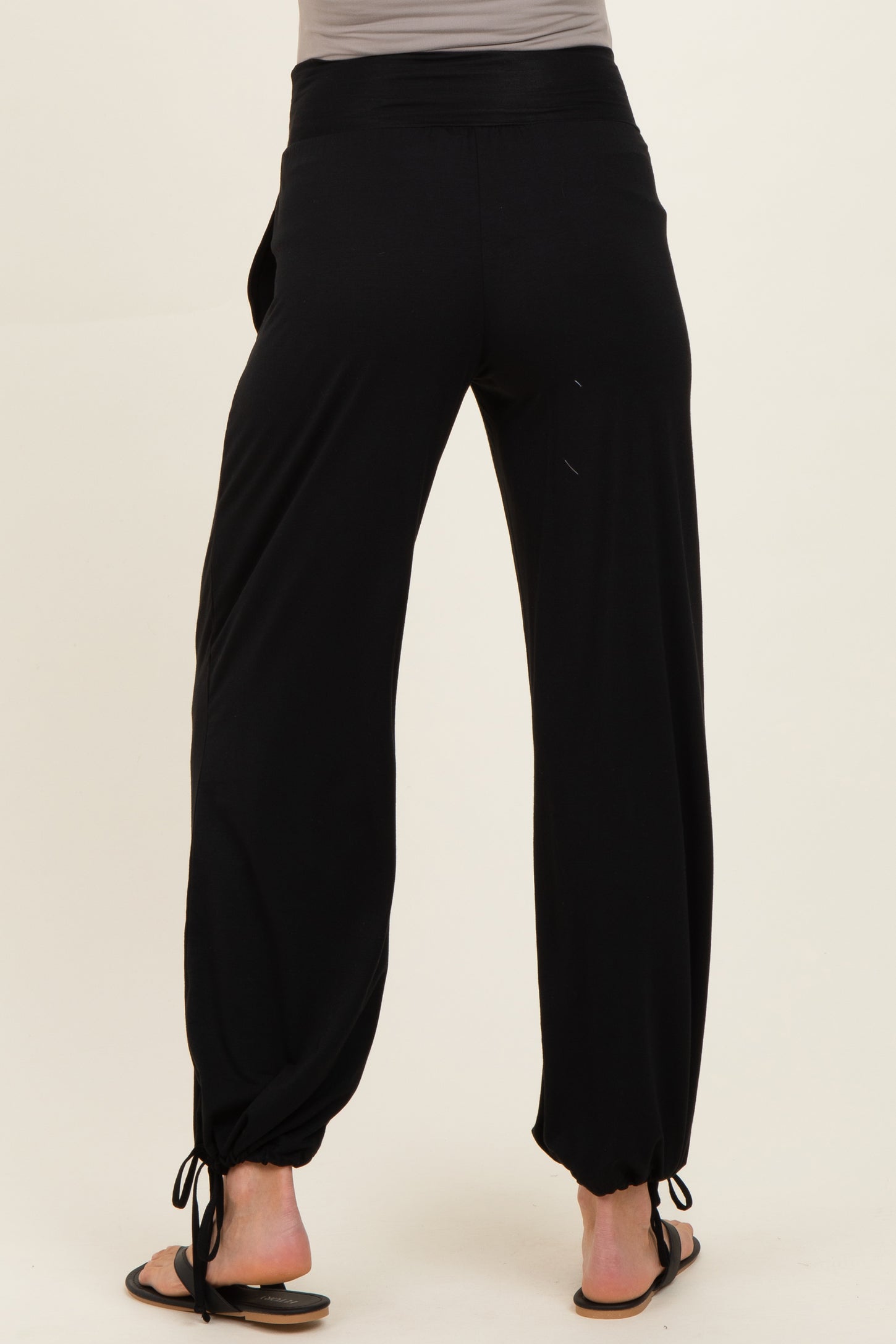 Black Crossover Waist Maternity Pants