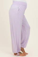 Lilac Crossover Waist Maternity Pants