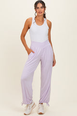 Lilac Crossover Waist Pants