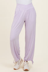 Lilac Crossover Waist Pants