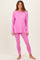 Pink Brushed Knit Oversized Top and Legging Set