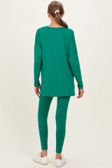 Emerald Brushed Knit Oversized Top and Legging Maternity Set