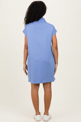 Light Blue Mock Neck Mini Dress