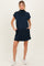 Navy Mock Neck Maternity Mini Dress