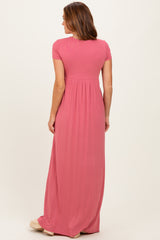 PinkBlush Mauve Draped Nursing Maxi Dress