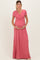 PinkBlush Mauve Draped Maternity/Nursing Maxi Dress