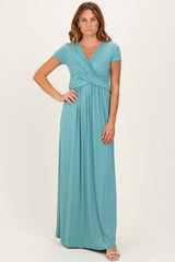 PinkBlush Slate Draped Nursing Maxi Dress