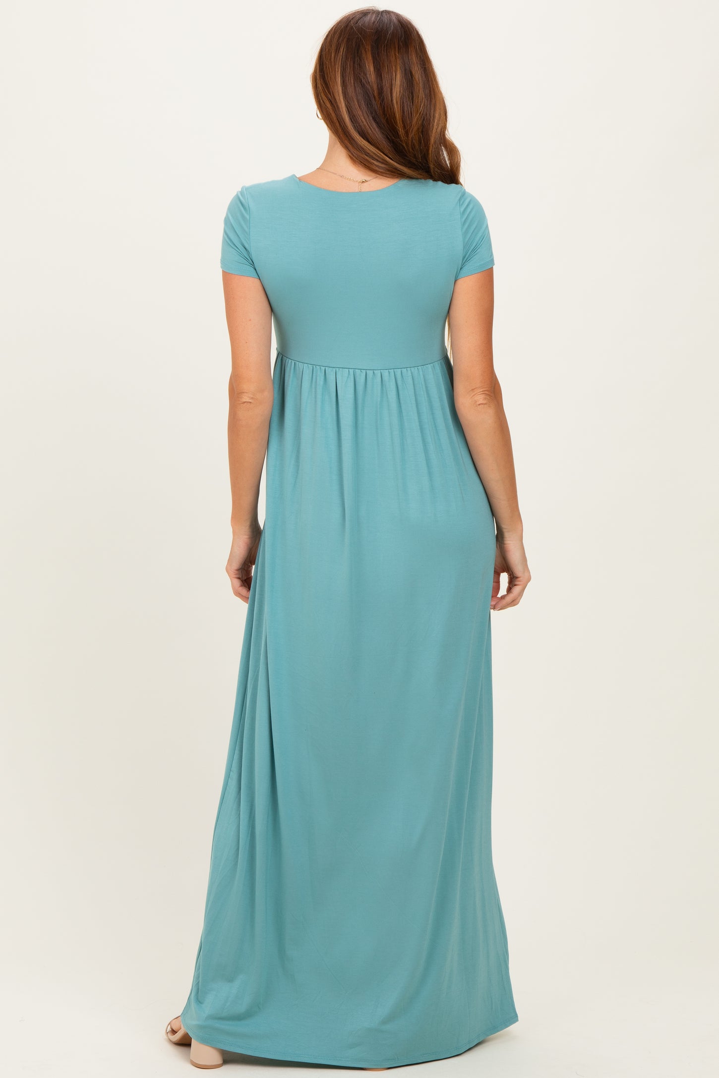 PinkBlush Slate Draped Nursing Maxi Dress