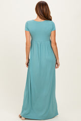 PinkBlush Slate Draped Nursing Maxi Dress