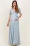 Light Blue Lace Sash Tie Maternity Gown