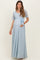 Light Blue Lace Sash Tie Maternity Gown