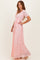 Light Pink Lace Sash Tie Gown