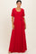 Red Lace Sash Tie Gown