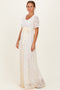 Ivory Lace Sash Tie Gown