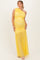 Lemon Ruched Mesh One Shoulder Maternity Maxi Dress