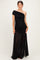 Black Ruched Mesh One Shoulder Maternity Maxi Dress