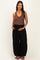 Black Cotton Gauze Tie Hem Maternity Pants