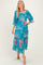 Blue Floral Smocked Chiffon Tiered Maxi Dress
