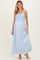 Light Blue Textured Smocked Maternity Maxi Dress