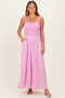 Pink Textured Smocked Maxi Dress