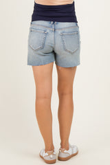 Medium Denim Midi Maternity Short