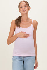 Pale Pink Basic Adjustable Strap Maternity Cami