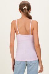 Pale Pink Basic Adjustable Strap Maternity Cami