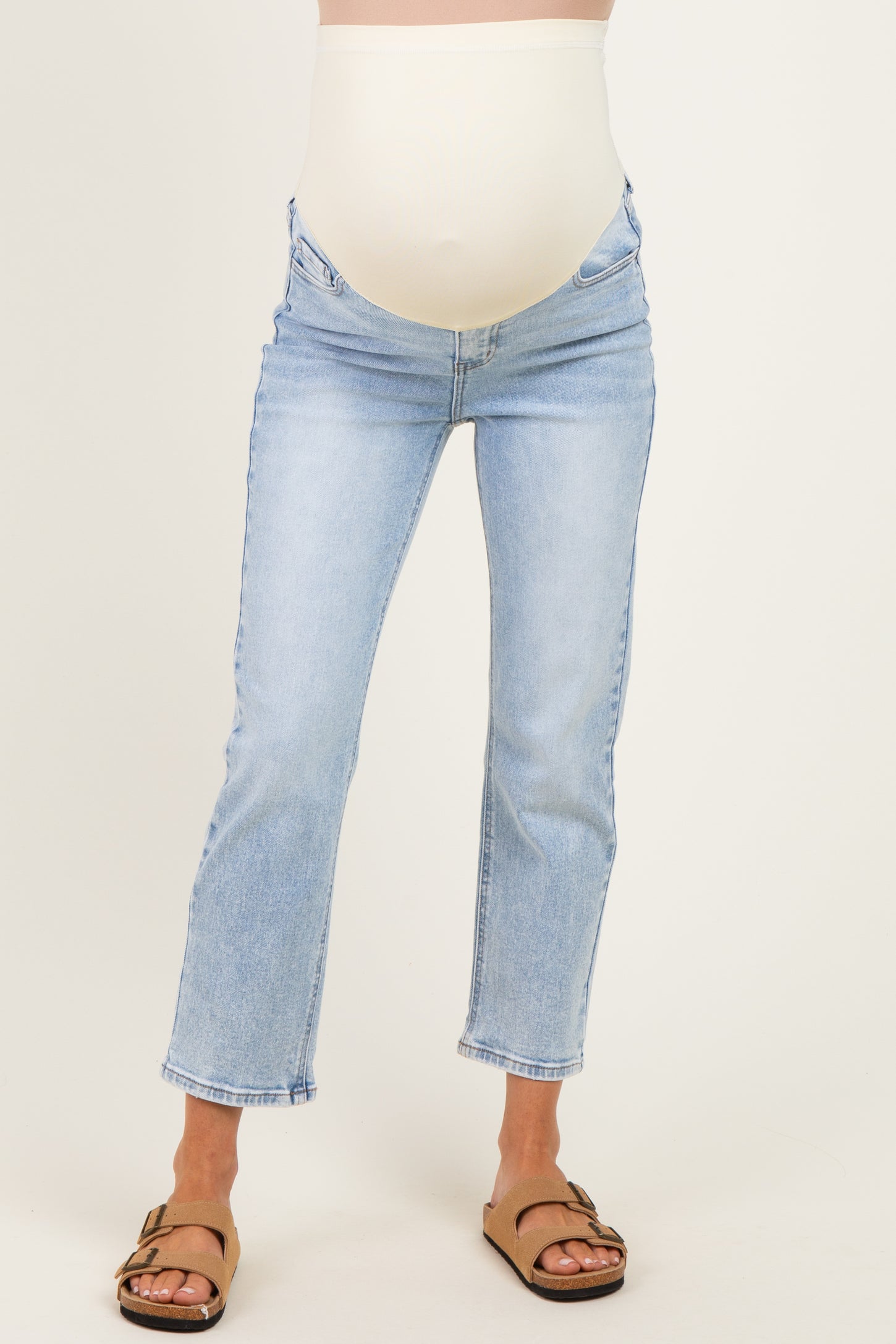 Acid Crop Straight Leg Maternity Jeans