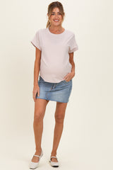 Light Wash Maternity Mini Skirt