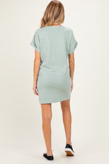 Sage Green Maternity T-Shirt Mini Dress