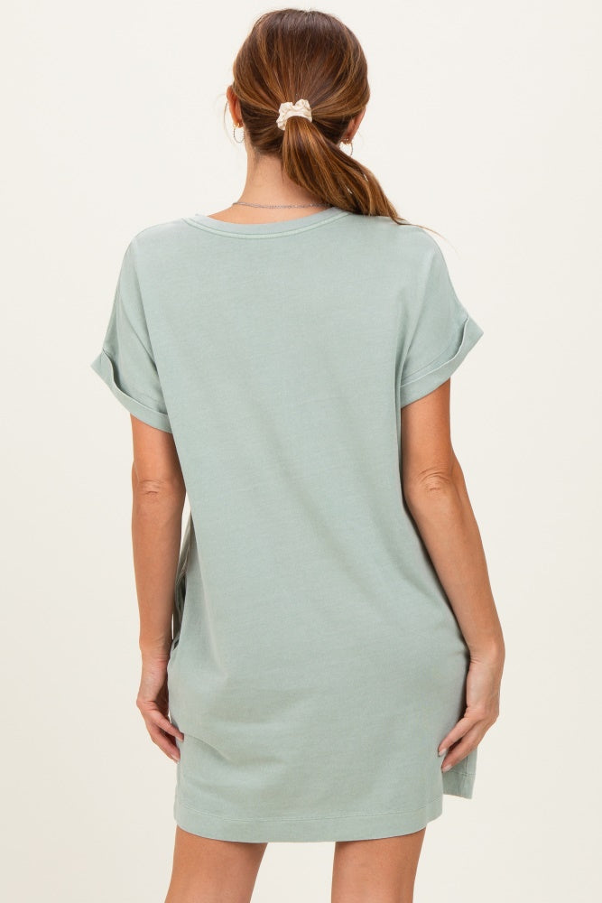 Sage Green T-Shirt Mini Dress