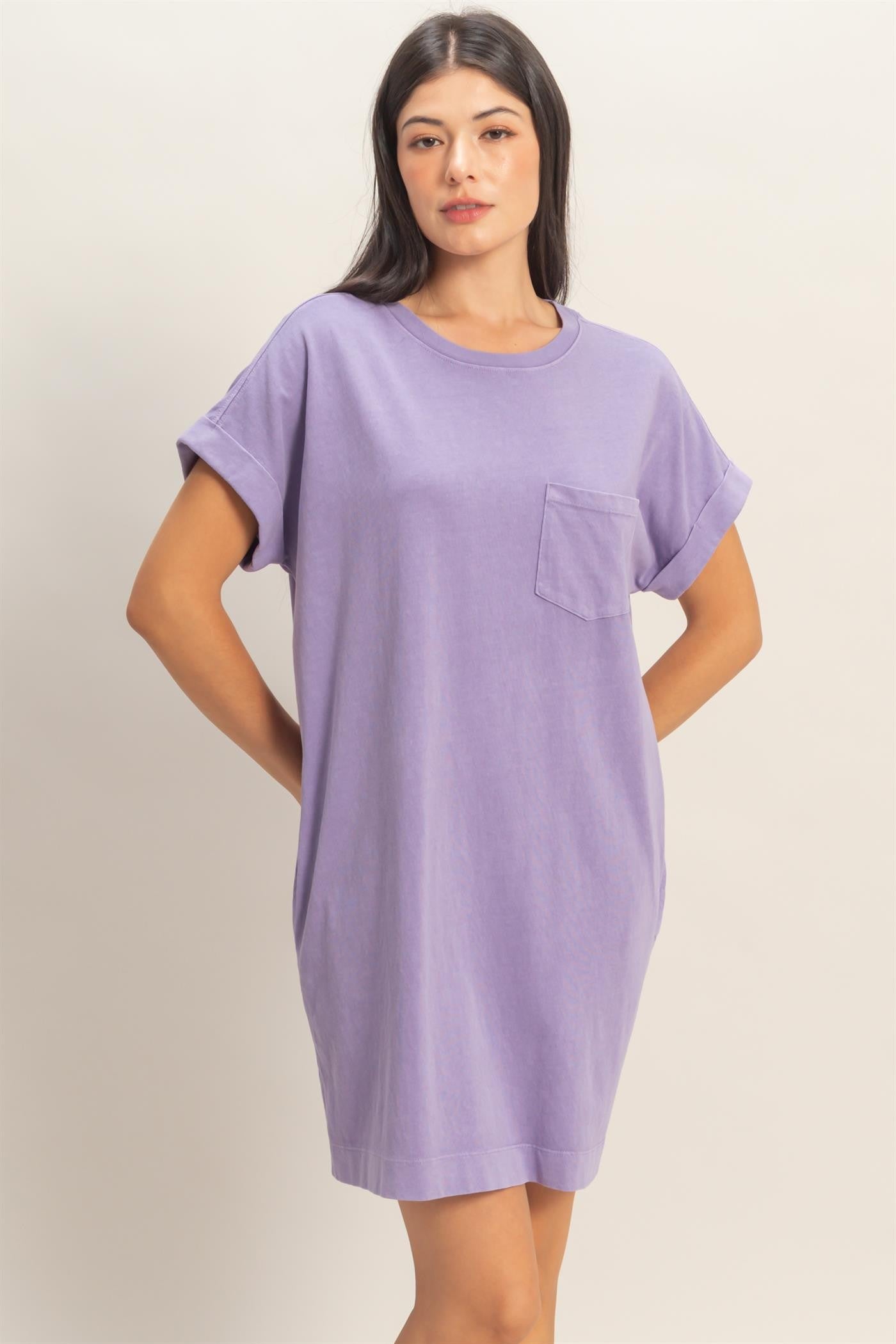 Dusty Purple Maternity T-Shirt Mini Dress