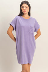 Dusty Purple Maternity T-Shirt Mini Dress
